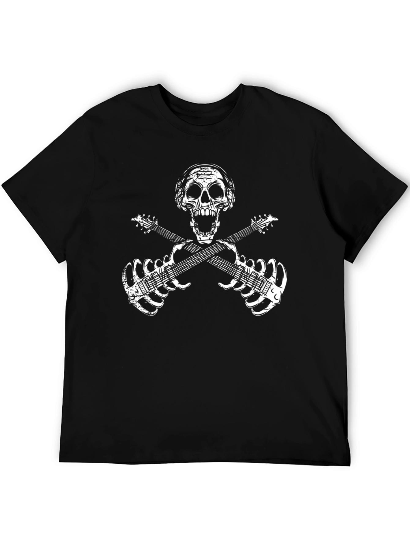 Skull Guitar Skeleton Rock Band T-Shirt