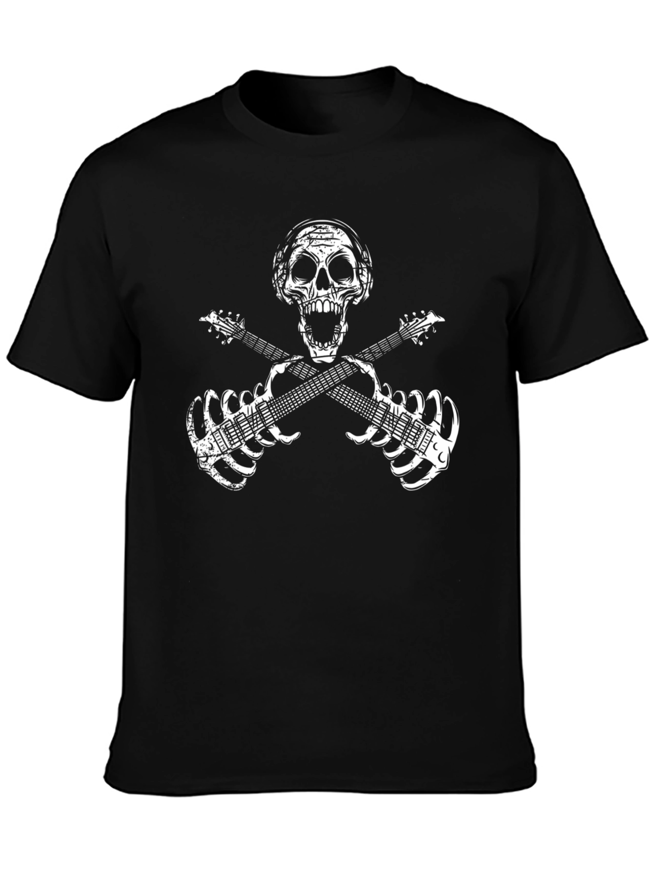 Skull Guitar Skeleton Rock Band T-Shirt