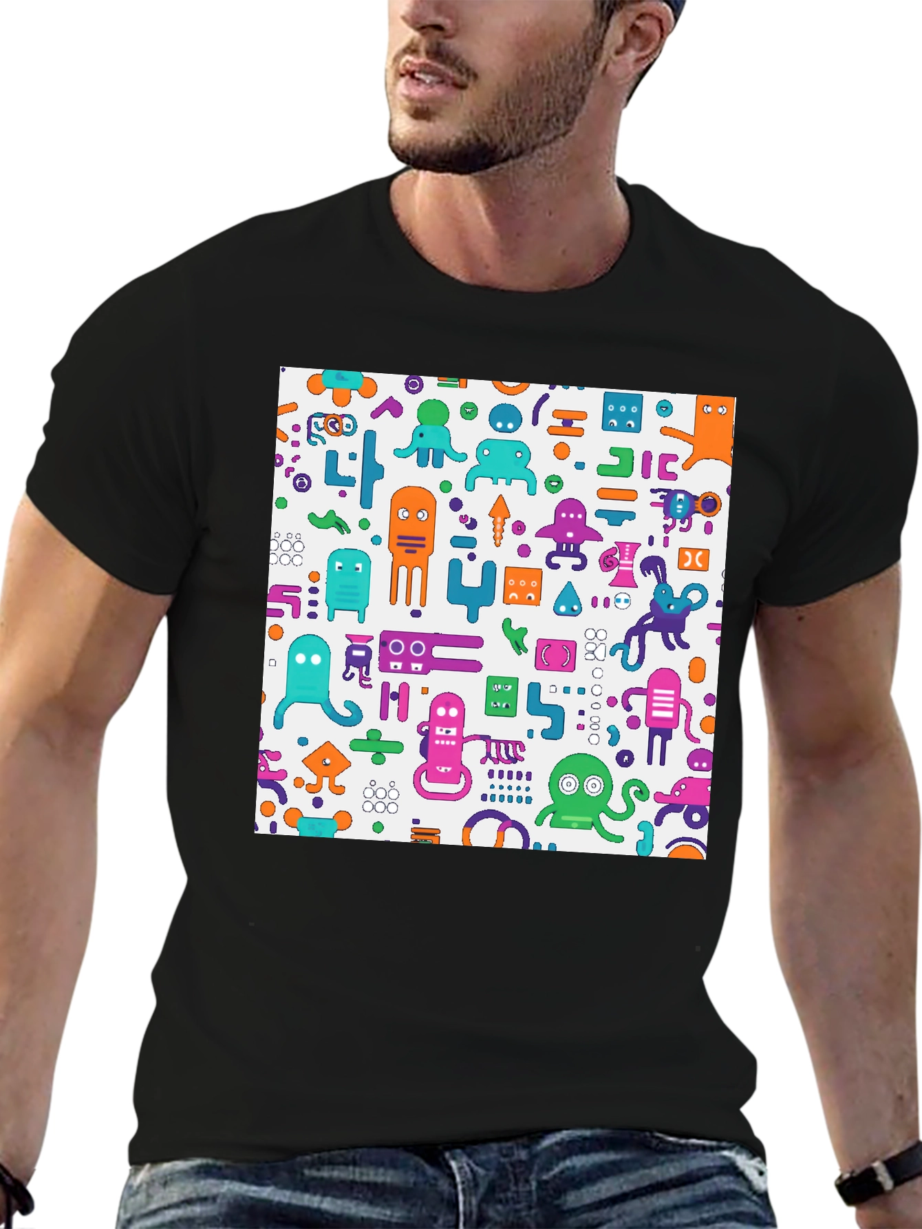 Funky Robot Graphic T-Shirt - Unique Design