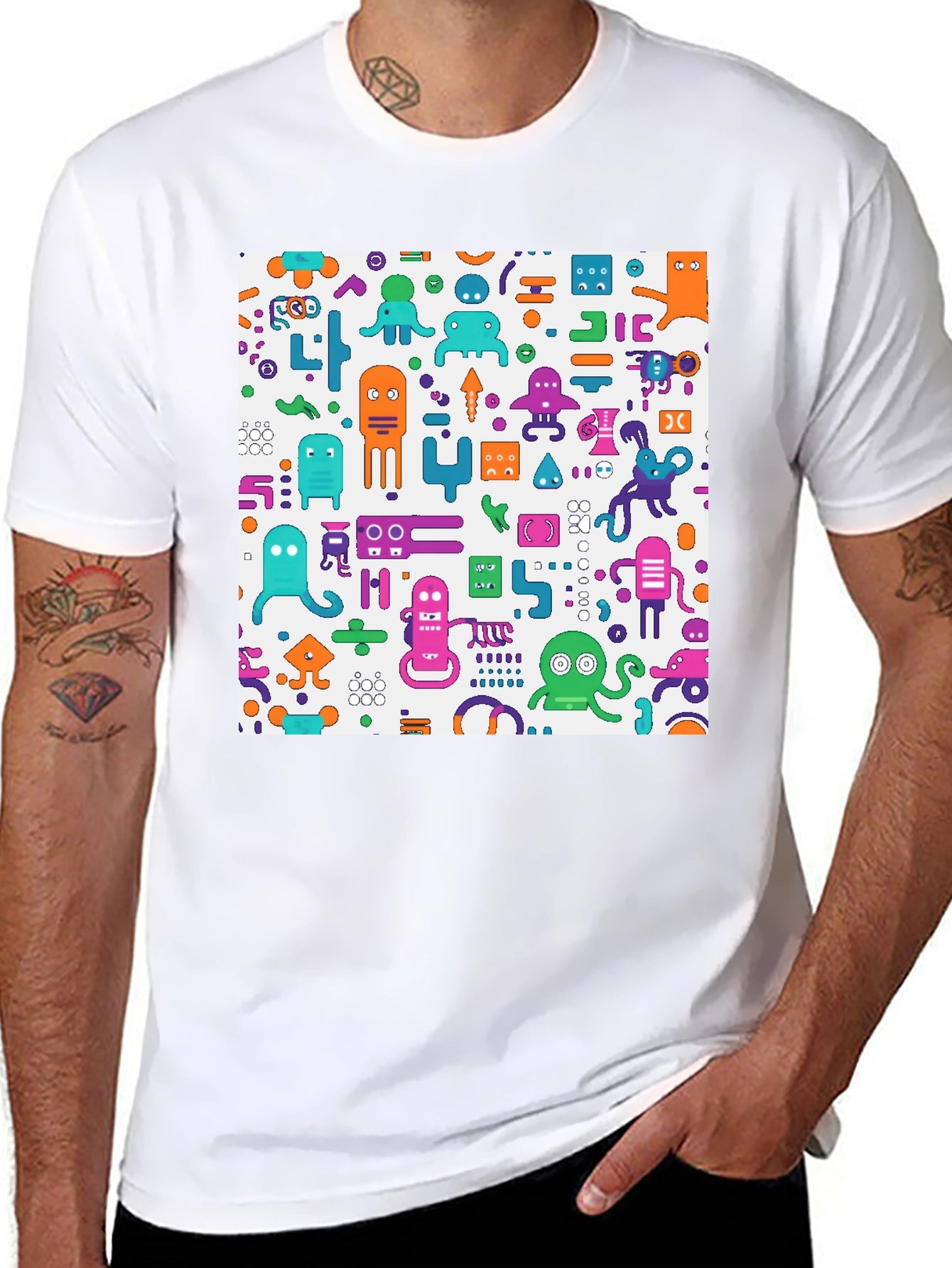 Funky Robot Graphic T-Shirt - Unique Design