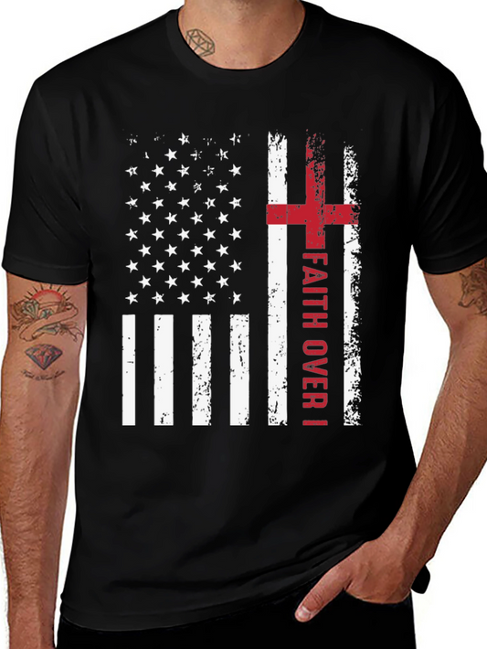Faith Over Fear American Flag Graphic Tee
