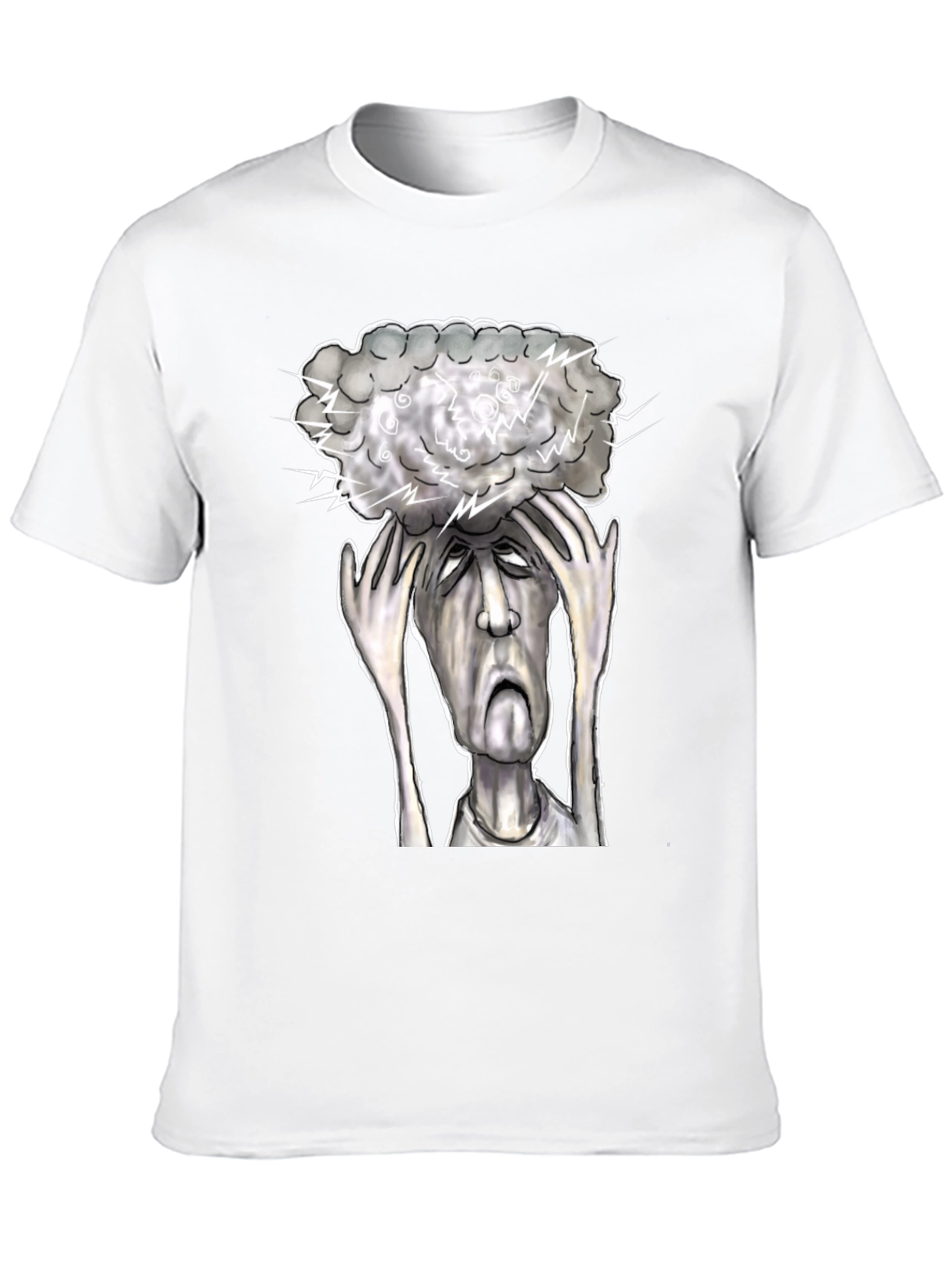 Brain Storm Graphic Tee - Black Cotton T-Shirt