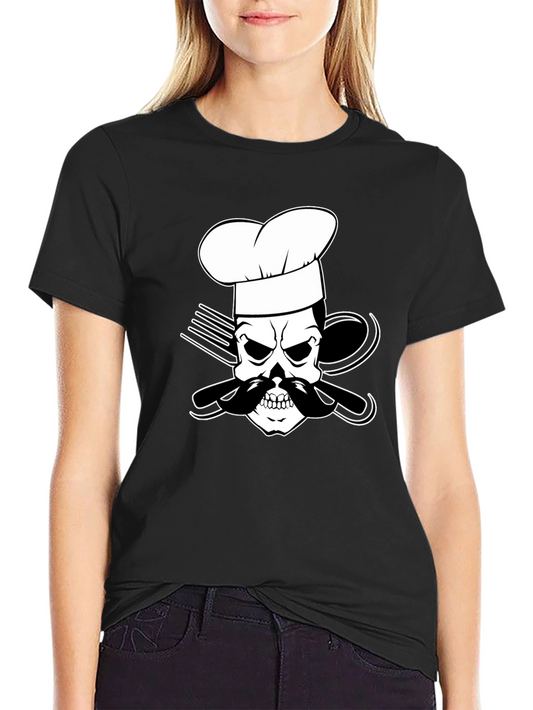 Chef Skull Graphic Tee - Funny Culinary T-Shirt