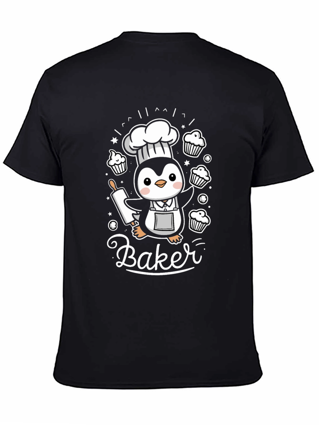 Cute Baker Penguin Graphic Tee