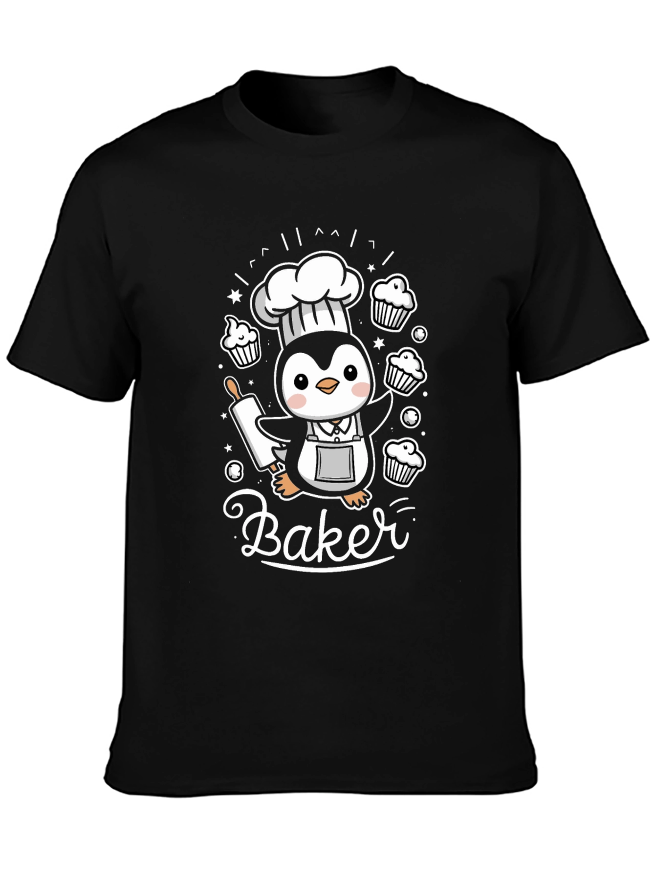 Cute Baker Penguin Graphic Tee