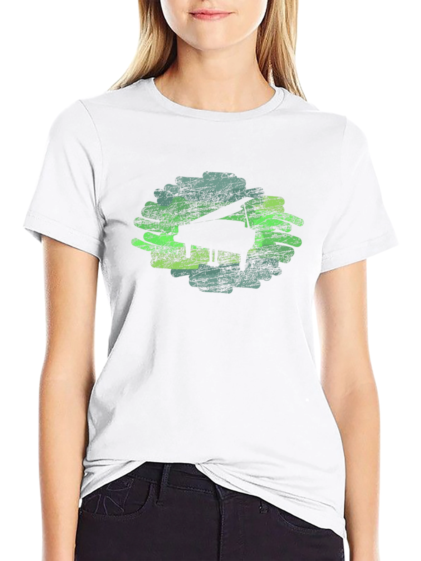Piano Music Lover Black T-Shirt