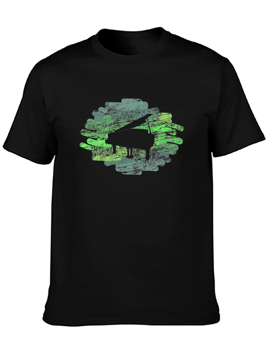 Piano Music Lover Black T-Shirt