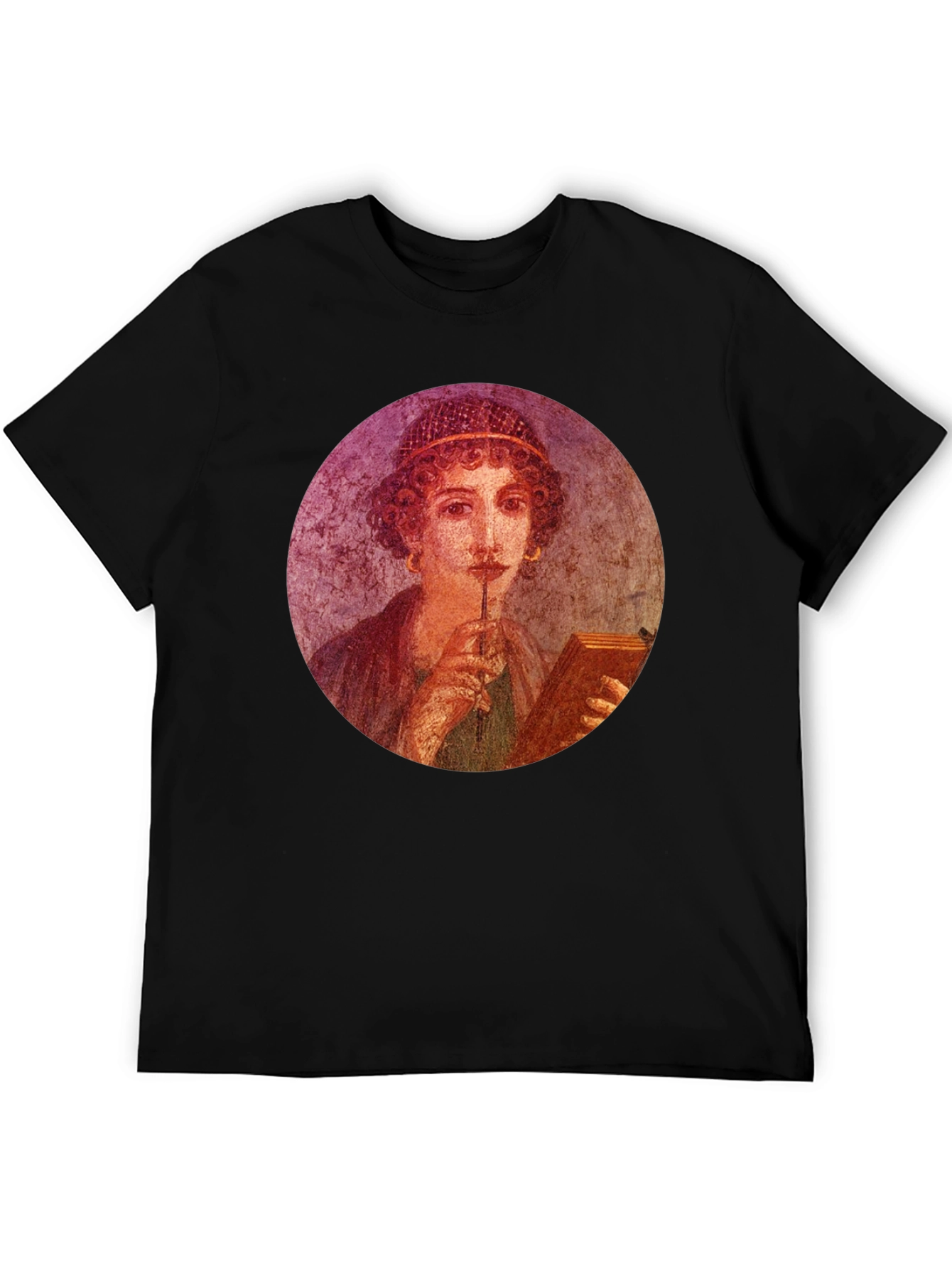 Pompeii Portrait Tee - Black Graphic T-Shirt
