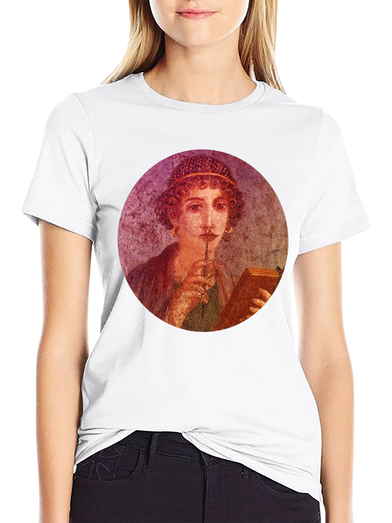 Pompeii Portrait Tee - Black Graphic T-Shirt