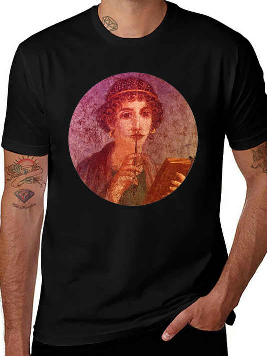Pompeii Portrait Tee - Black Graphic T-Shirt