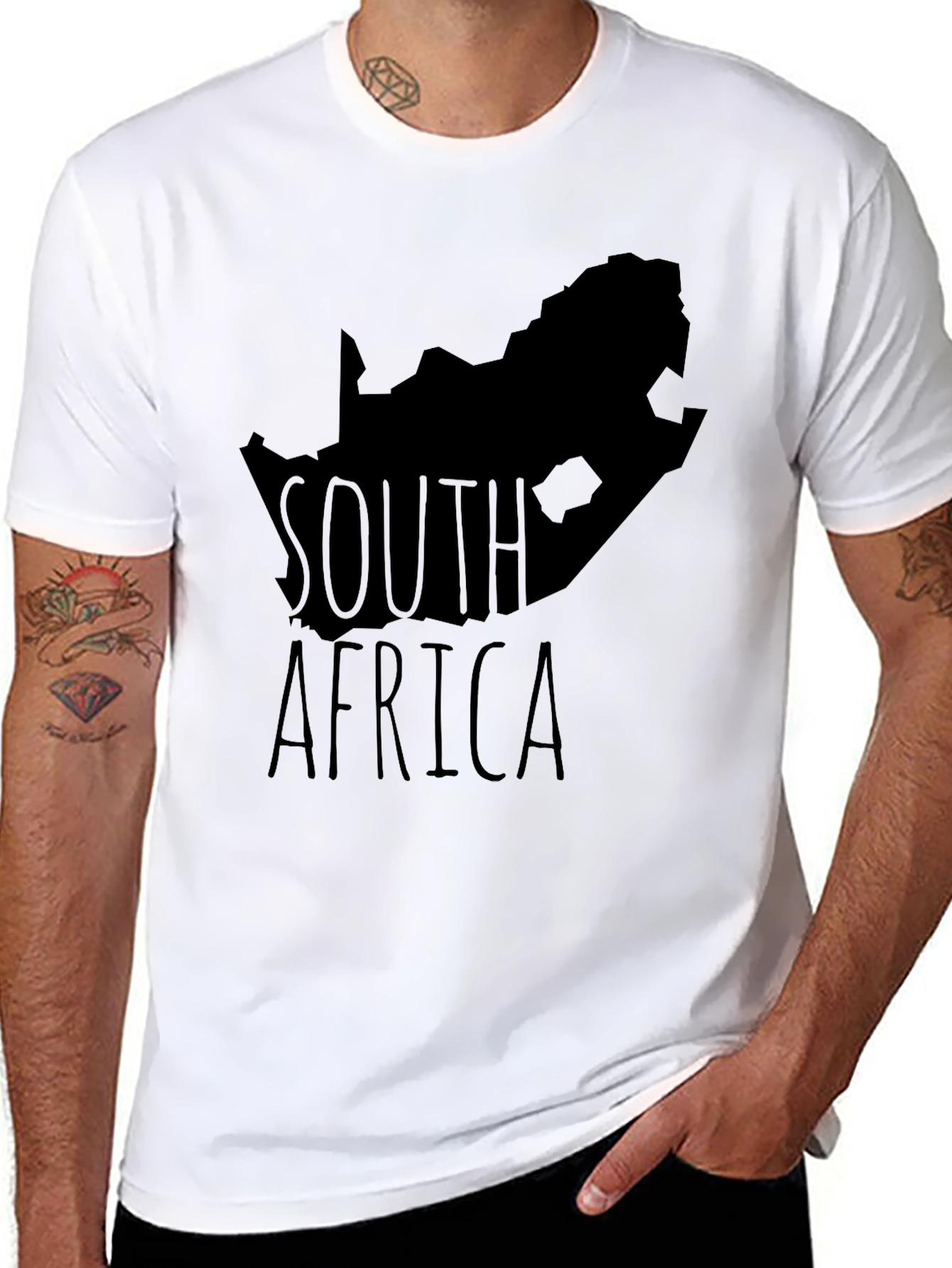 South Africa Map Graphic Tee - Black