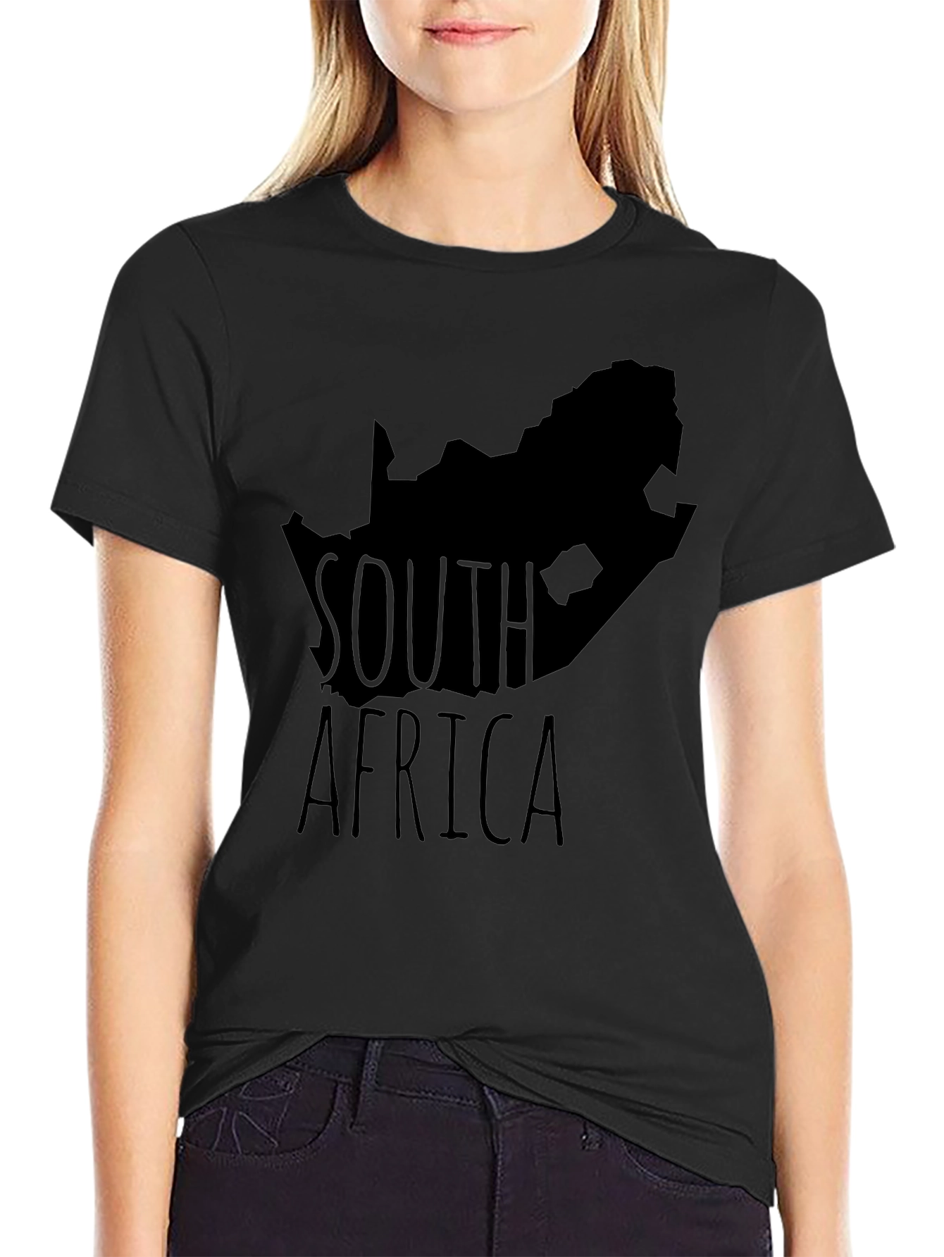 South Africa Map Graphic Tee - Black