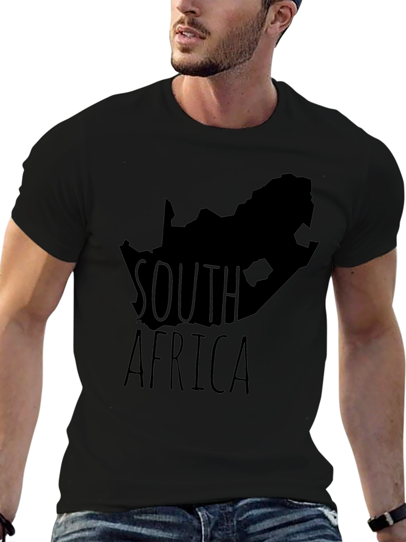 South Africa Map Graphic Tee - Black