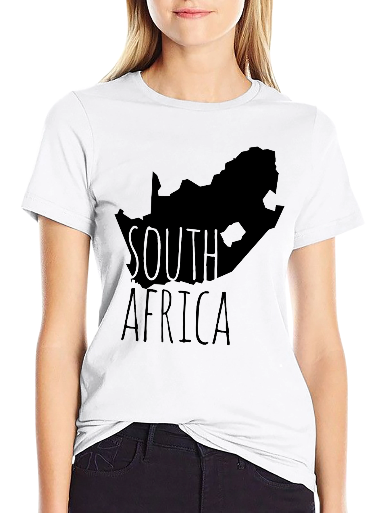 South Africa Map Graphic Tee - Black