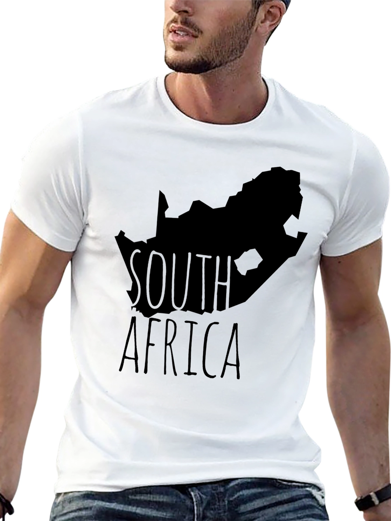 South Africa Map Graphic Tee - Black
