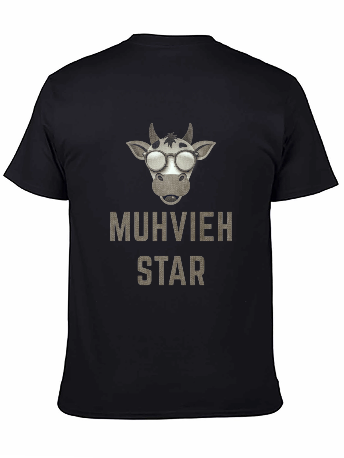 Muhvieh Star Cow T-Shirt - Black Cotton Tee