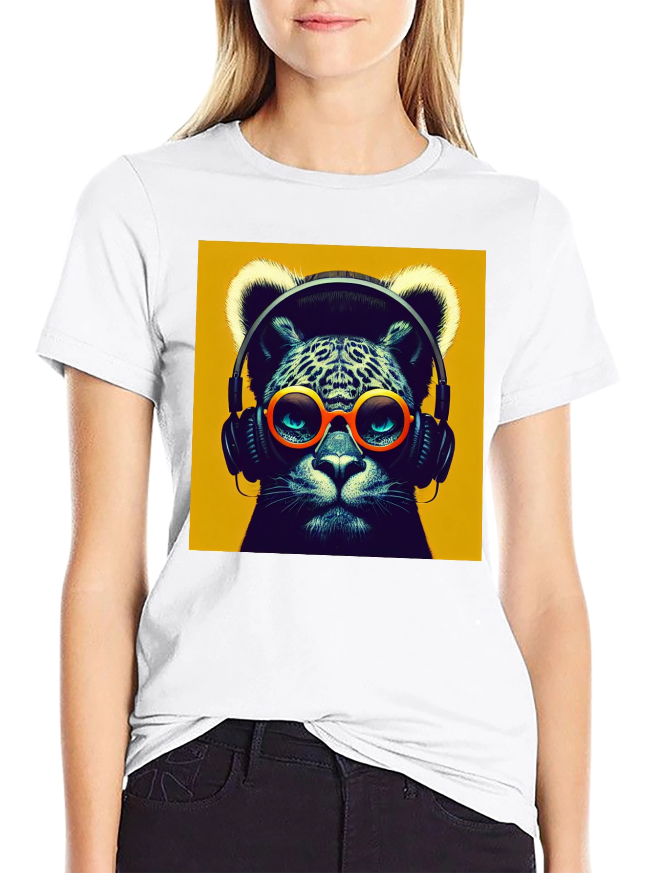 Cool Cat Graphic Tee - Music Lover T-Shirt