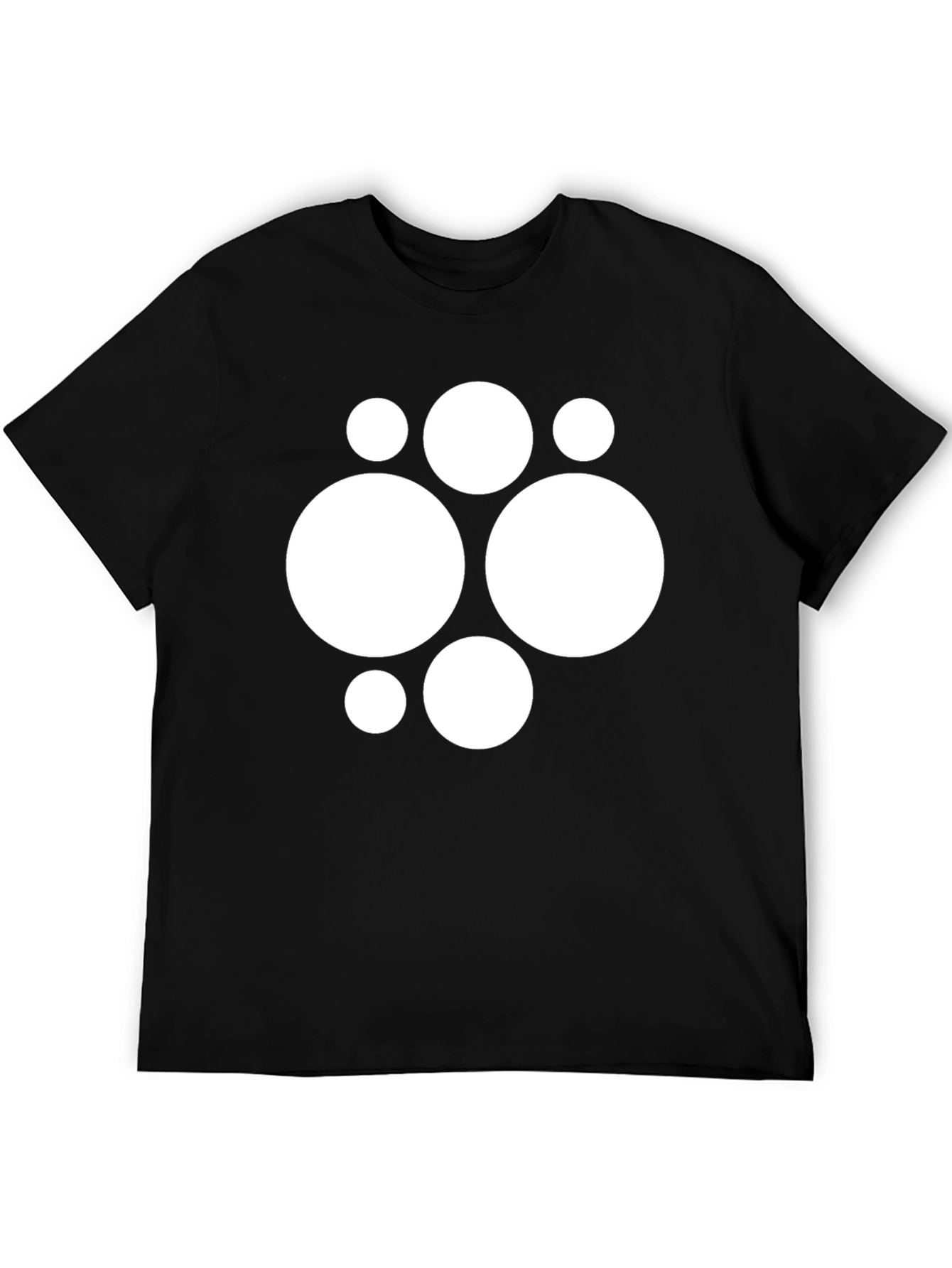Modern Circle Pattern Black T-Shirt
