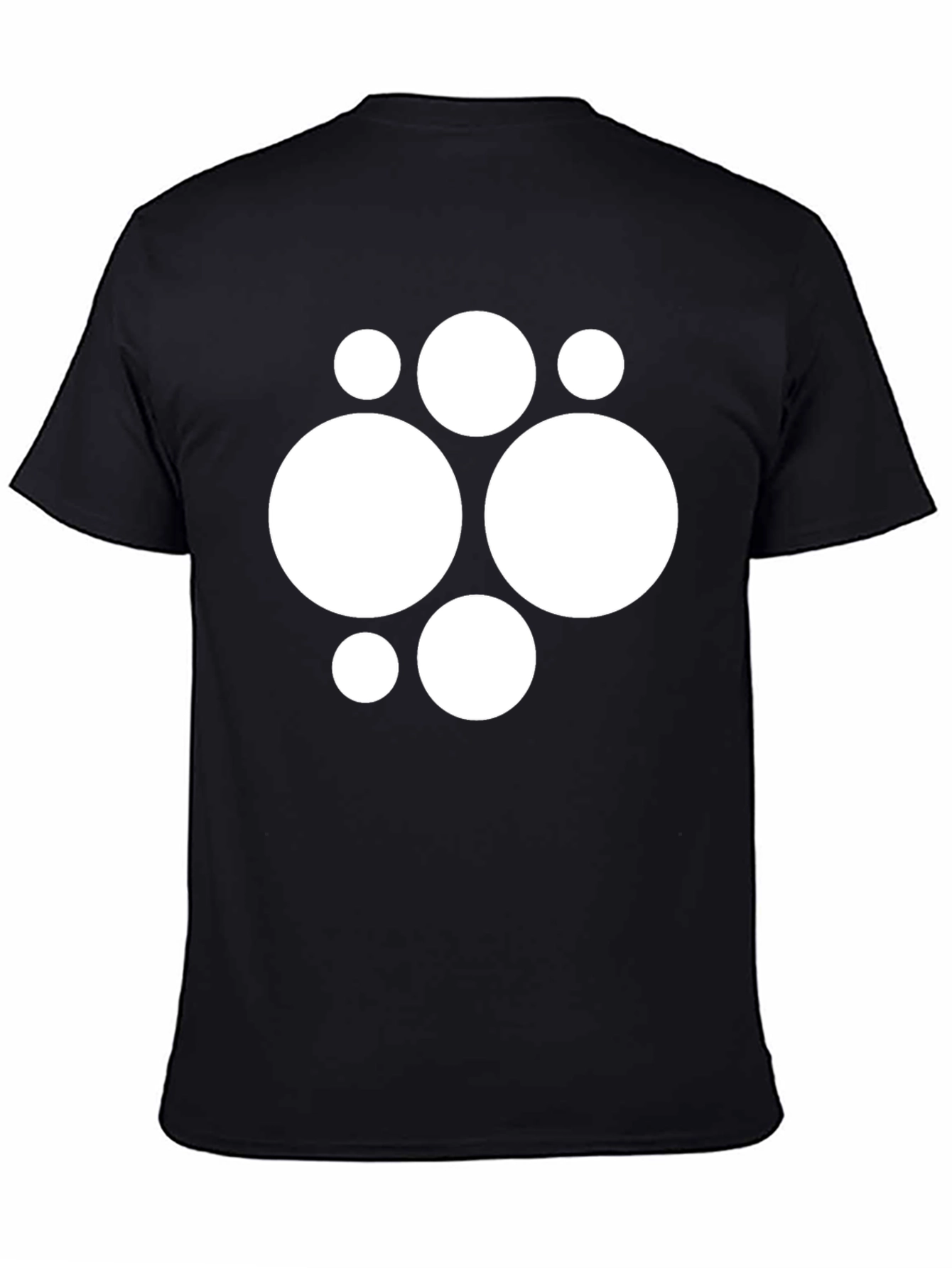 Modern Circle Pattern Black T-Shirt