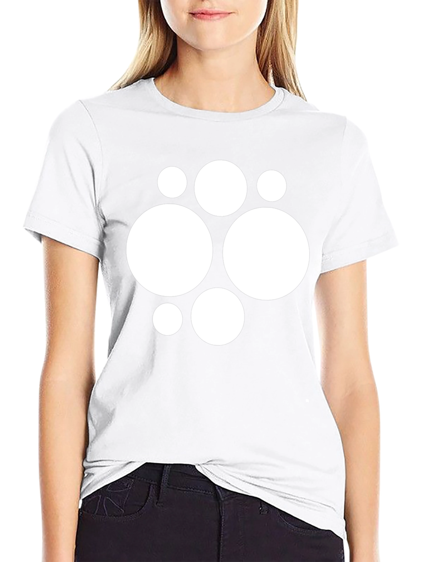 Modern Circle Pattern Black T-Shirt