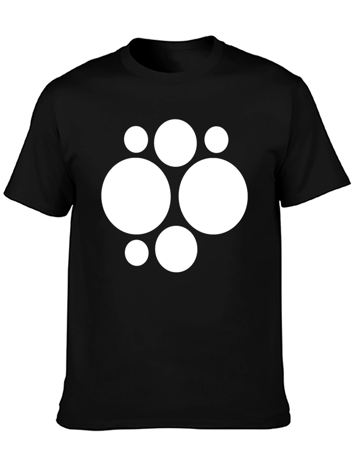 Modern Circle Pattern Black T-Shirt
