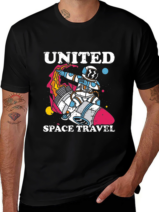 United Space Travel T-Shirt - Astronaut Rocket Tee