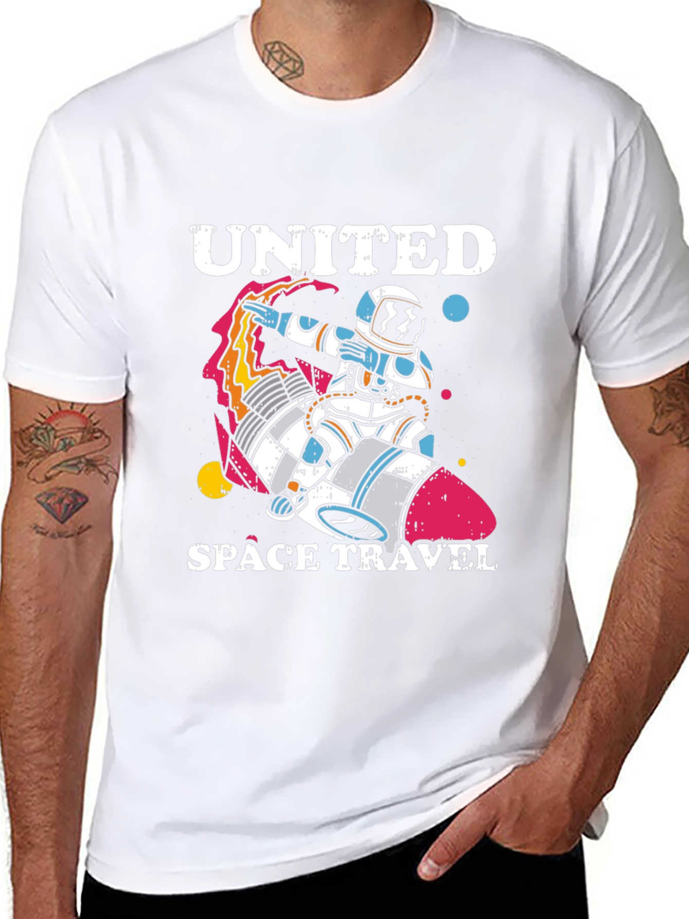United Space Travel T-Shirt - Astronaut Rocket Tee