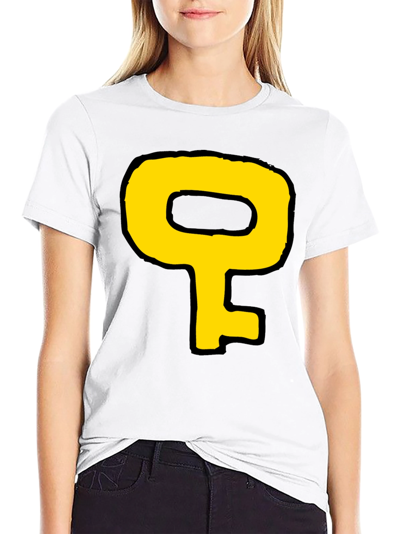 Cartoon Key Graphic Black T-Shirt