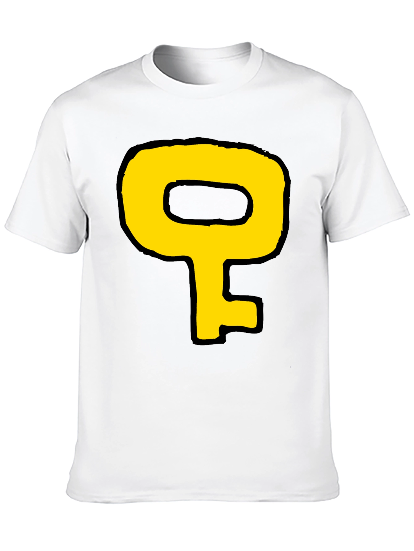 Cartoon Key Graphic Black T-Shirt