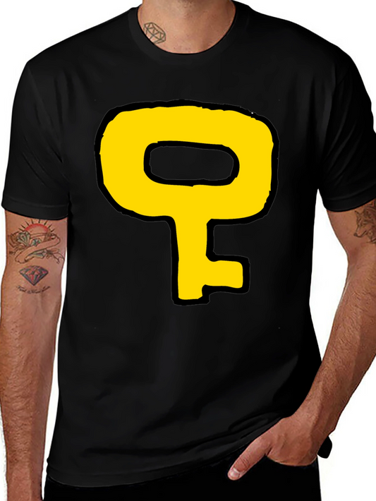 Cartoon Key Graphic Black T-Shirt