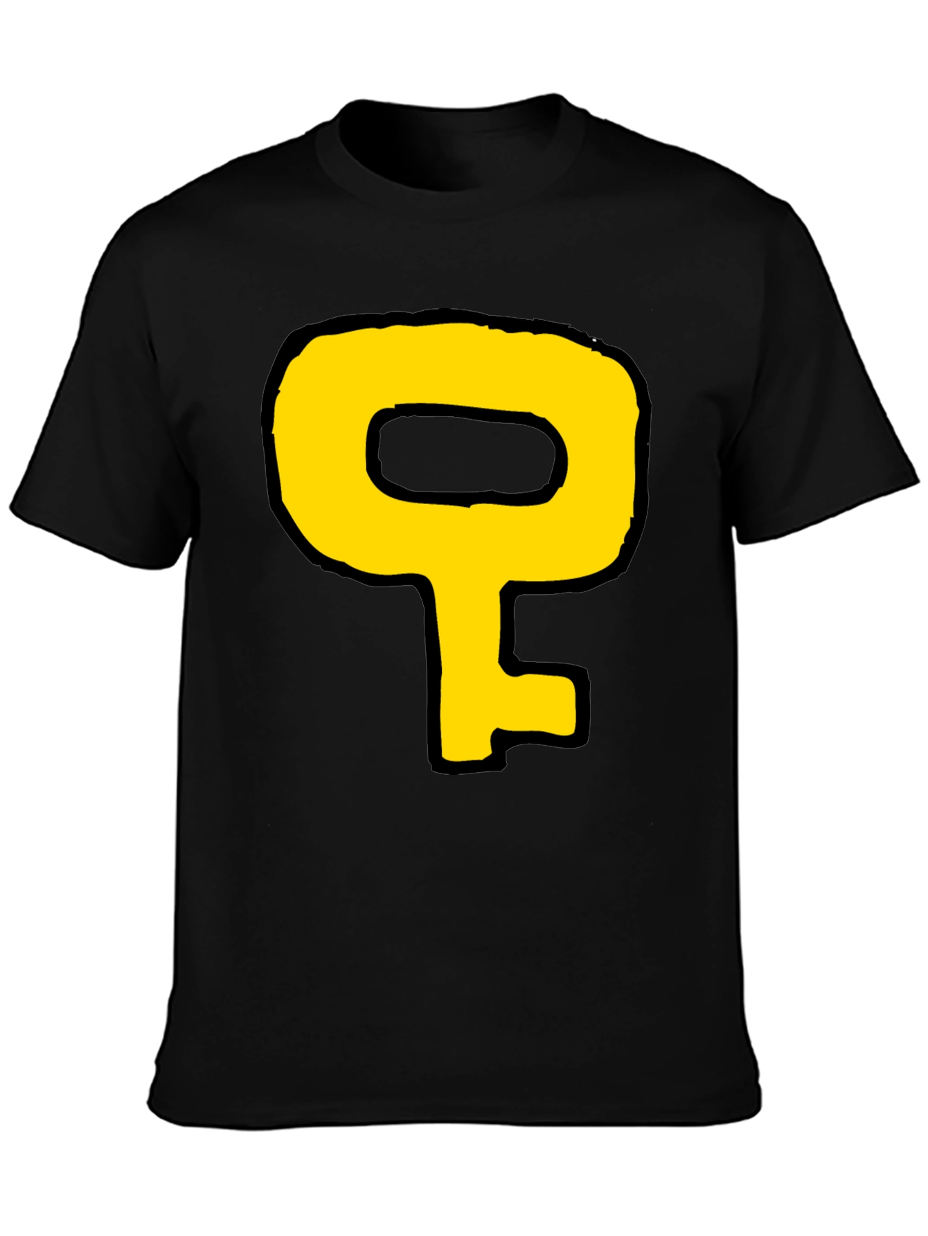 Cartoon Key Graphic Black T-Shirt