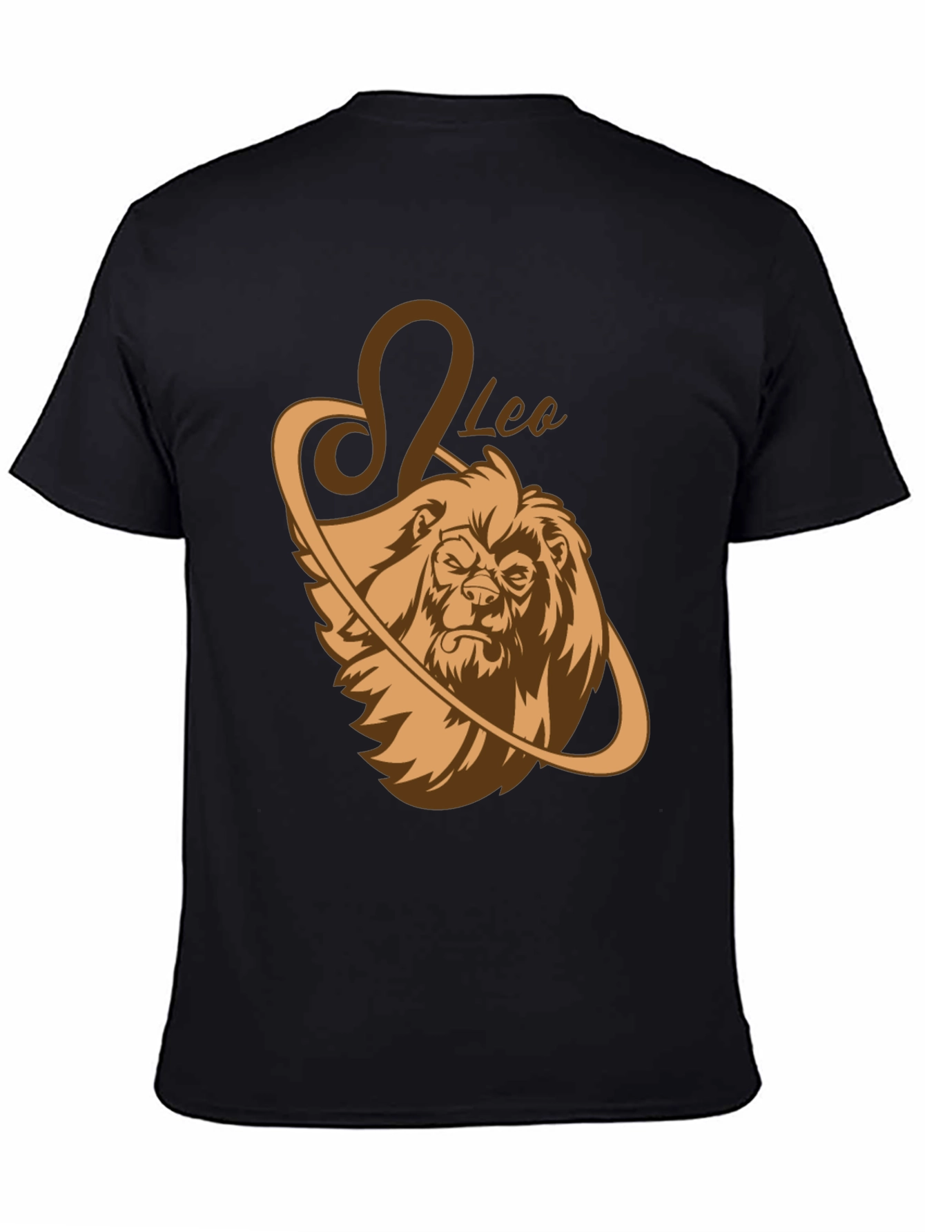 Leo Zodiac Graphic Tee - Black Lion Shirt