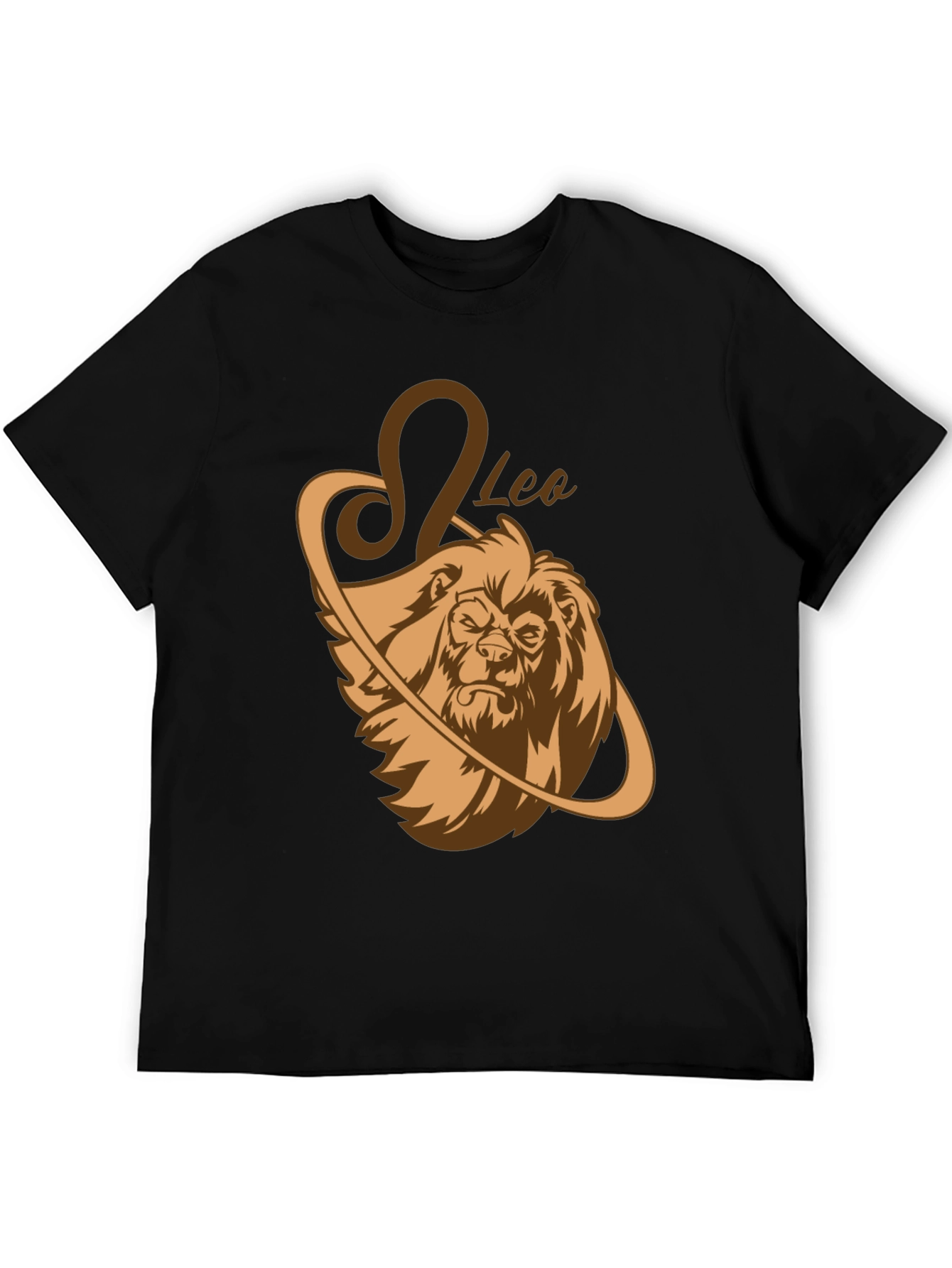 Leo Zodiac Graphic Tee - Black Lion Shirt