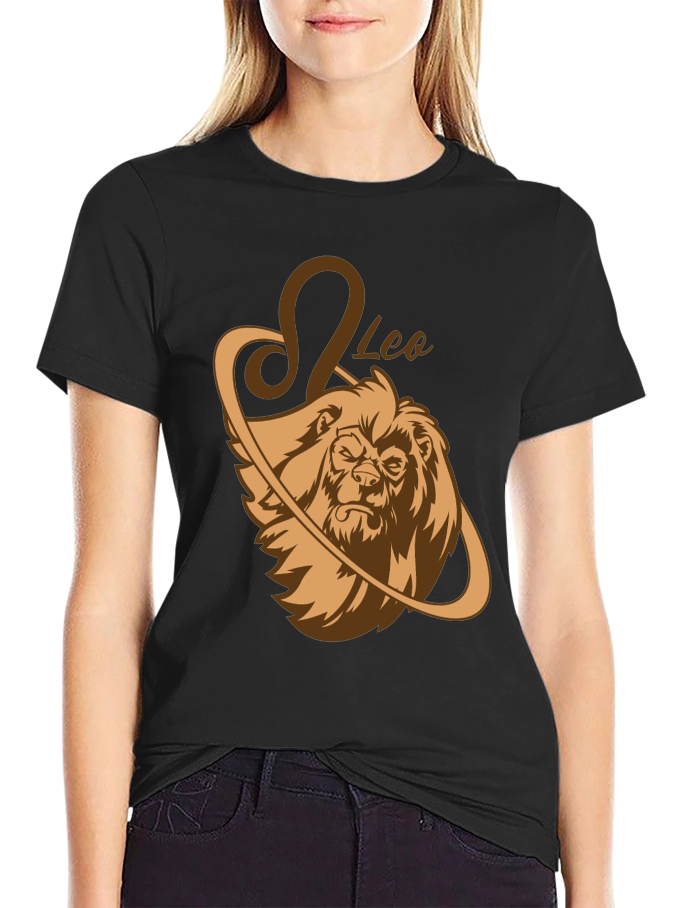 Leo Zodiac Graphic Tee - Black Lion Shirt