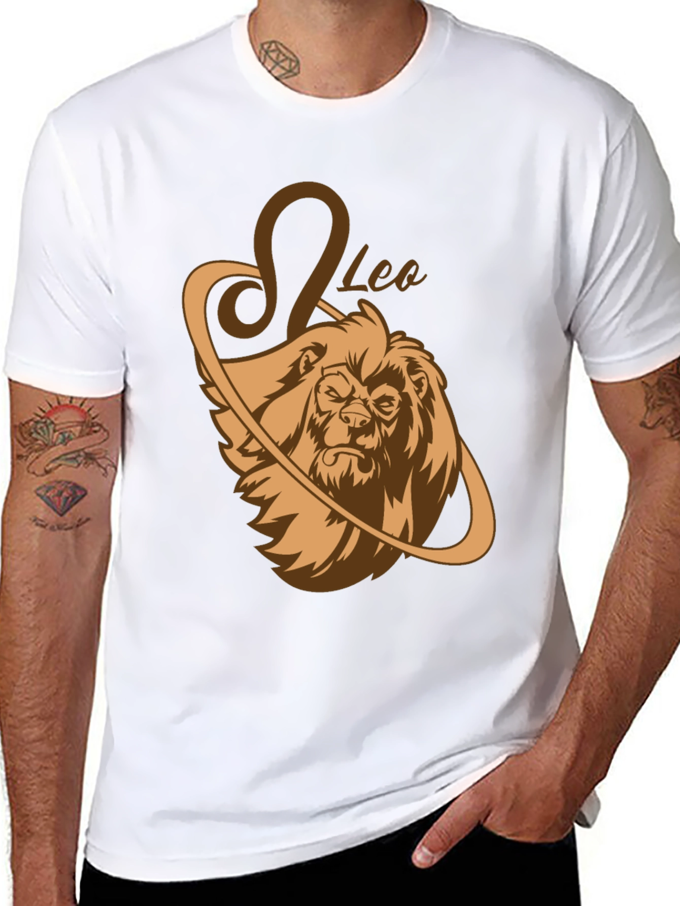 Leo Zodiac Graphic Tee - Black Lion Shirt