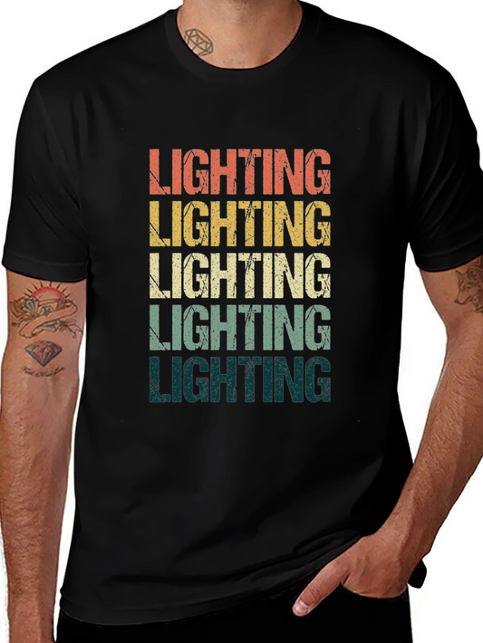 Vintage Lighting Retro Black T-Shirt