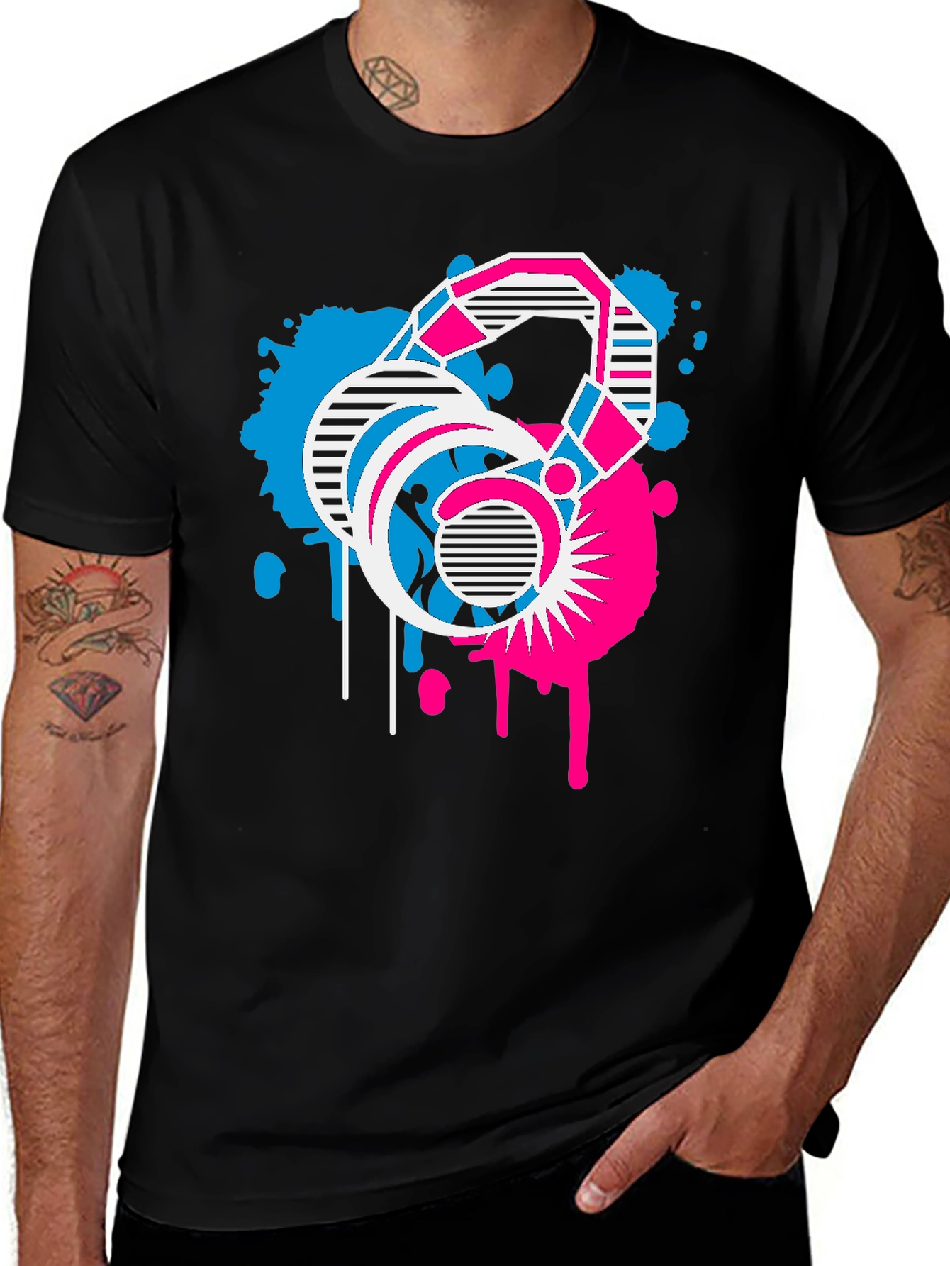 Abstract Graphic T-Shirt Retro Design