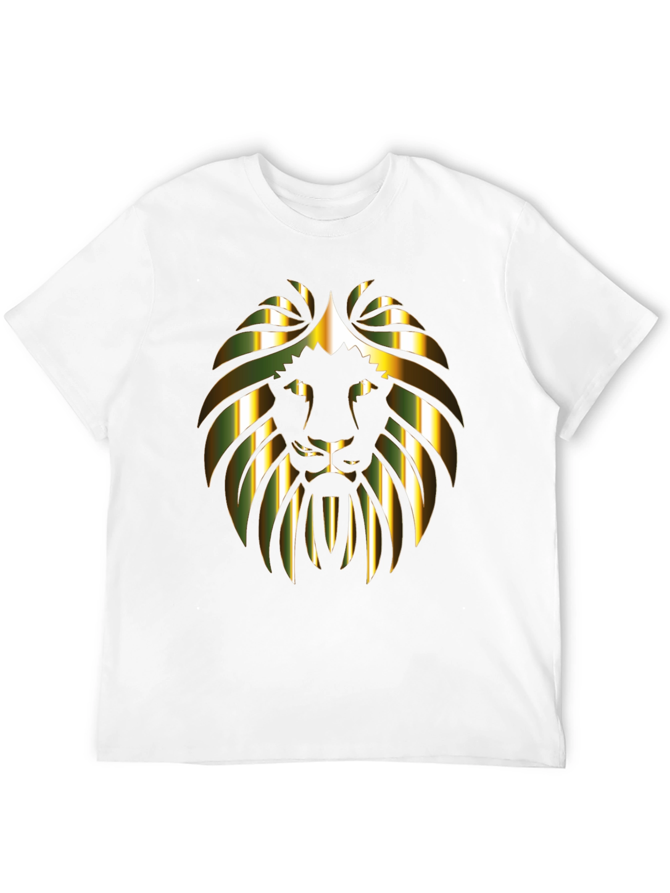 Gold Lion Graphic Print Black T-Shirt