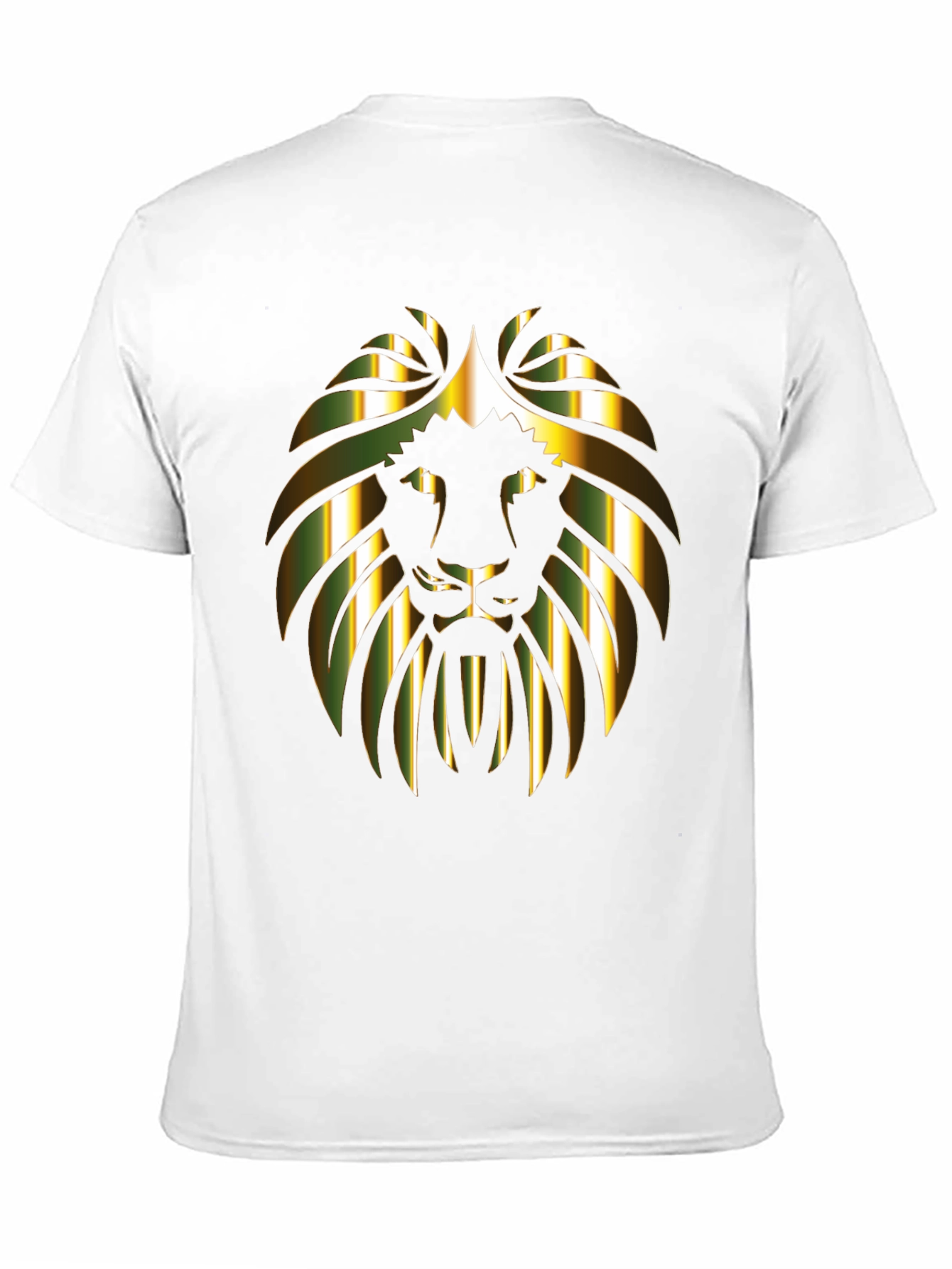Gold Lion Graphic Print Black T-Shirt