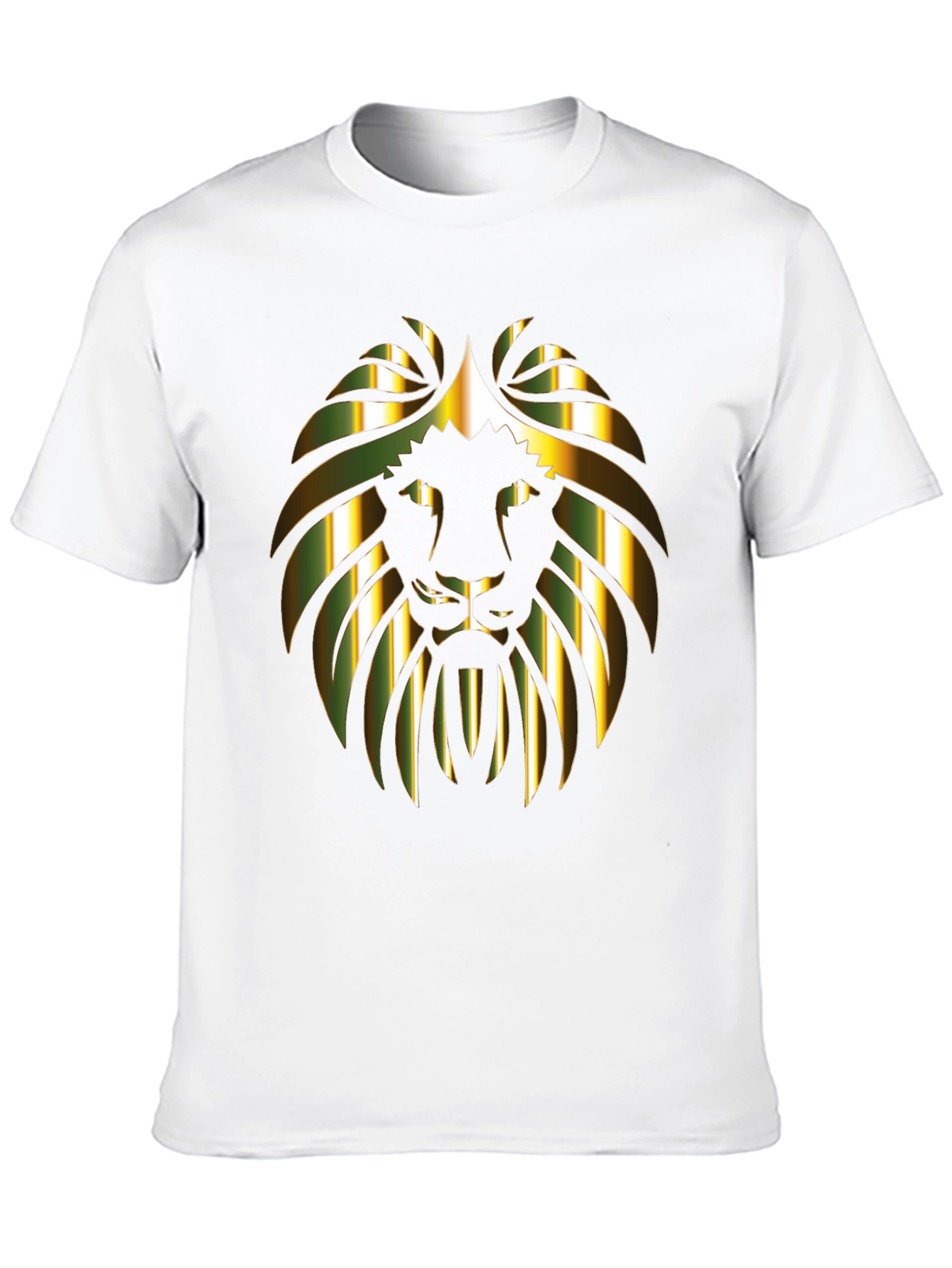 Gold Lion Graphic Print Black T-Shirt