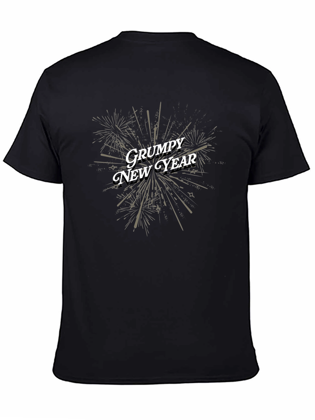 Grumpy New Year Graphic T-Shirt - Black