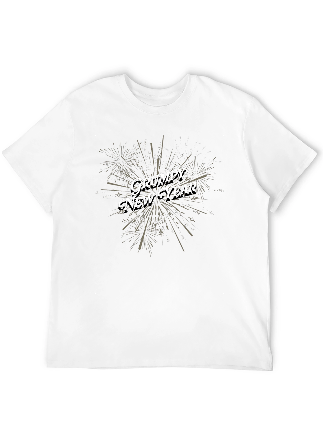 Grumpy New Year Graphic T-Shirt - Black