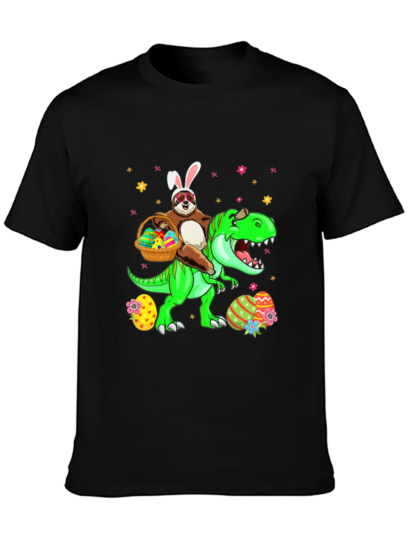 Sloth Riding Dinosaur Easter T-Shirt