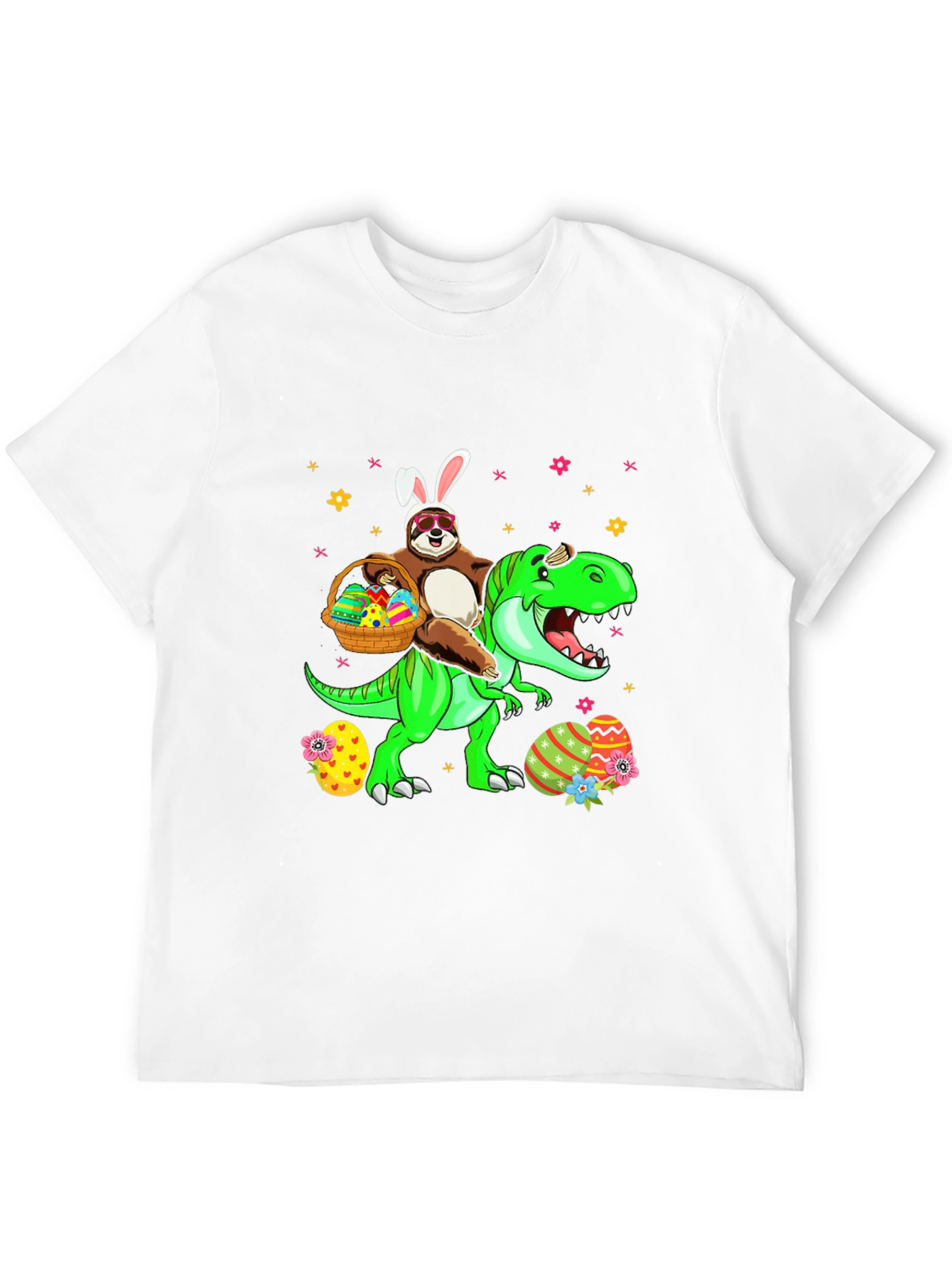 Sloth Riding Dinosaur Easter T-Shirt