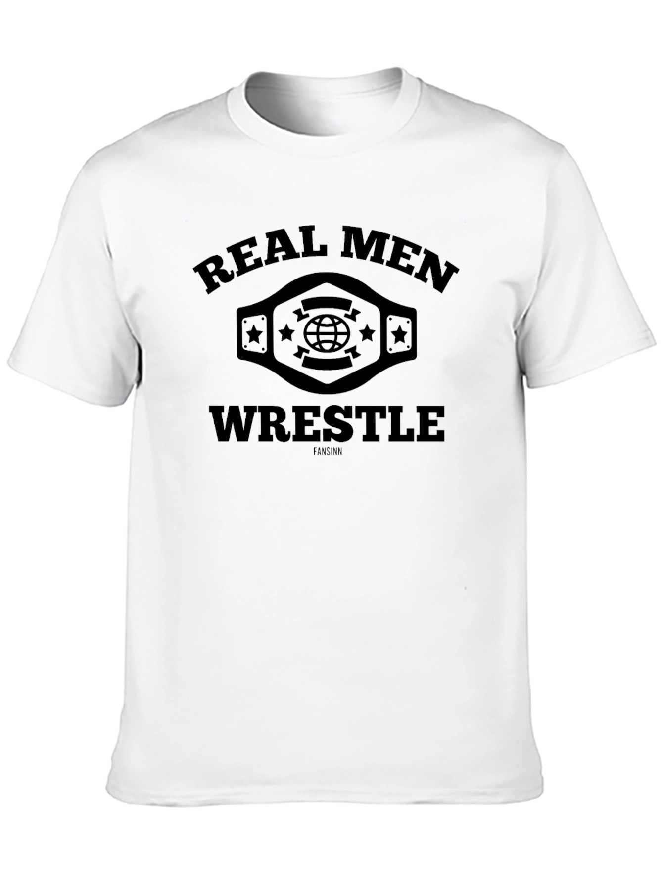 Real Men Wrestle Black T-Shirt