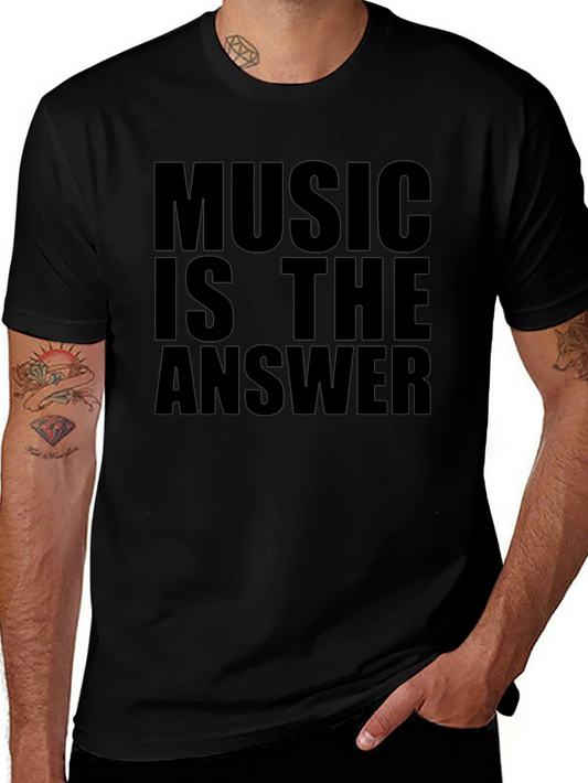 Music Is The Answer Black T-Shirt
