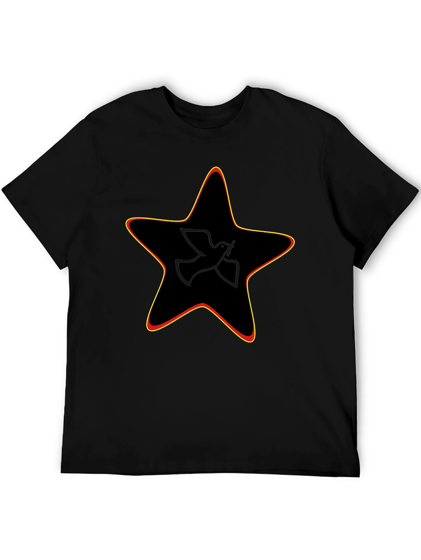 Peace Dove Star Graphic Black Tee