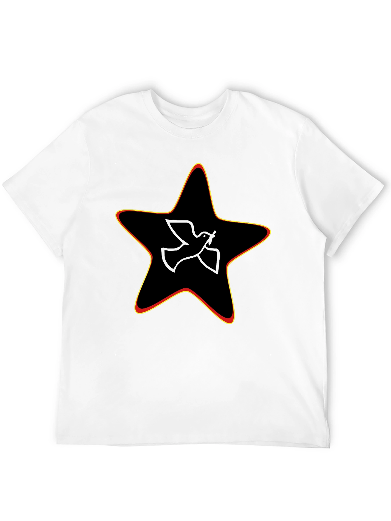 Peace Dove Star Graphic Black Tee