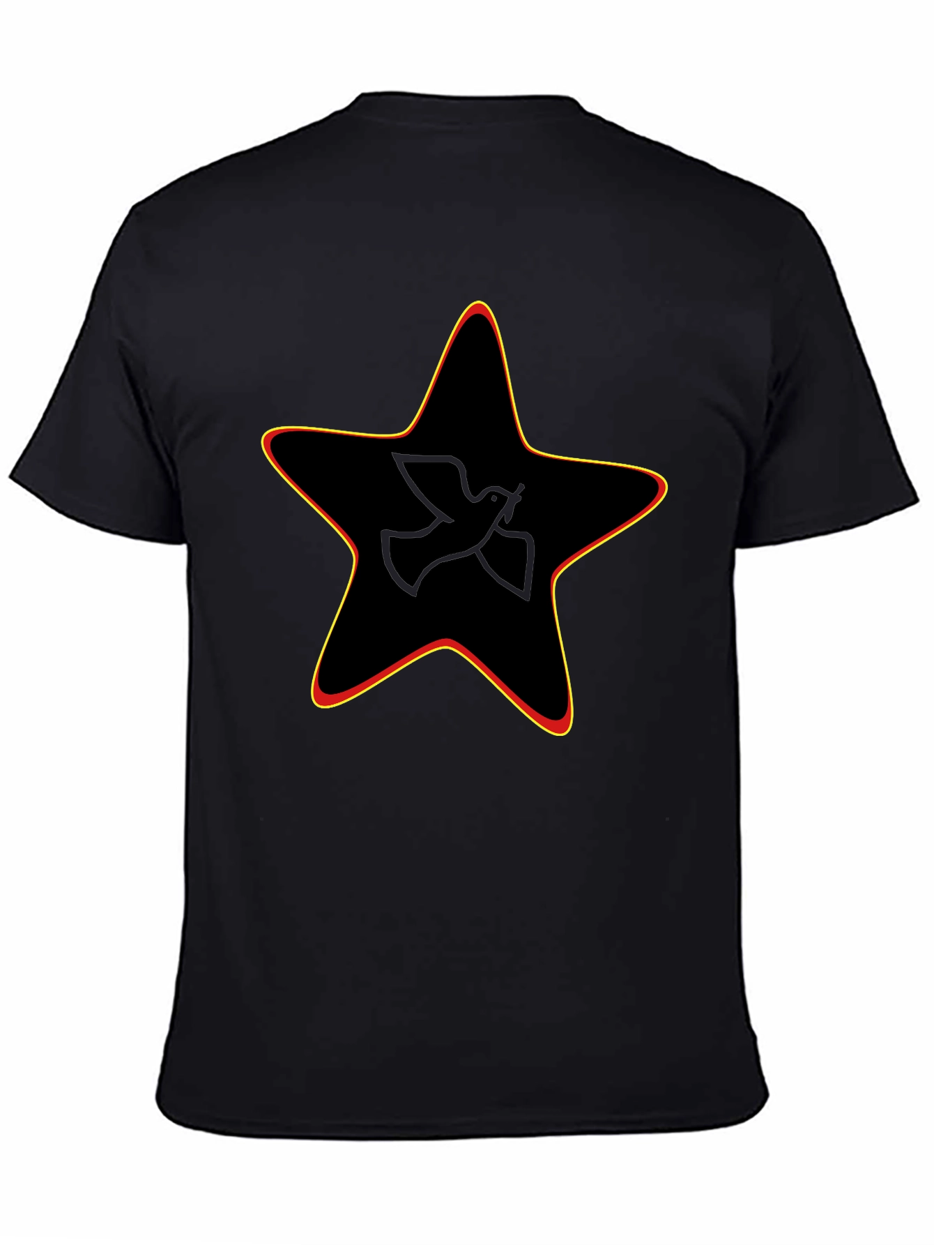 Peace Dove Star Graphic Black Tee