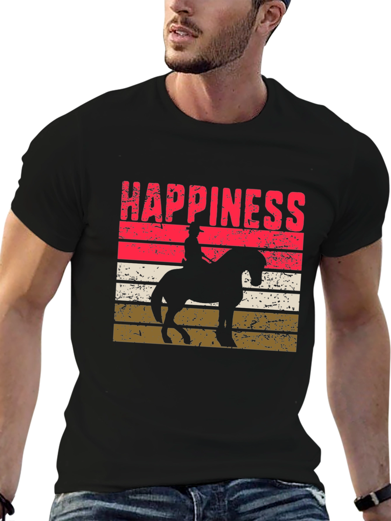Happiness Horse Rider Silhouette T-Shirt